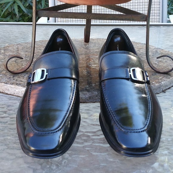 💯 !!!!!SOLD!!!!!!   Salvatore Ferragamo Black Leather Rain Lux Slip  Ons - Picture 3 of 14